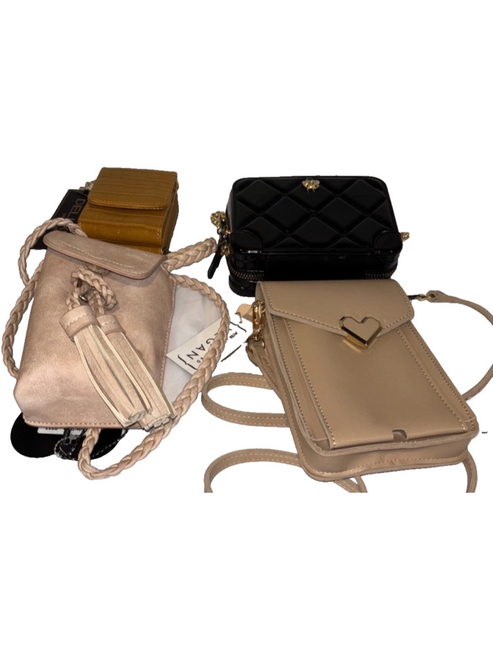 Lot of 4 crossbody bags all new faux leather